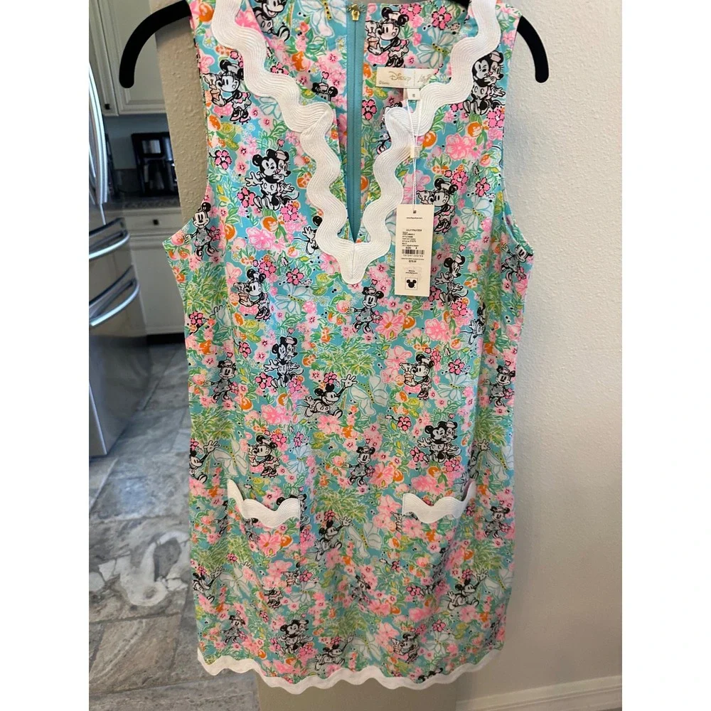 Lilly Pulitzer Disney Roney Shift Dress Lilly Hearts Disney Mickey Minnie NWT 8 - Picture 8 of 14